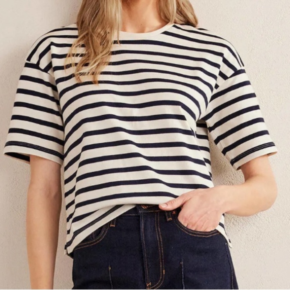 Boden heavyweight breton tee